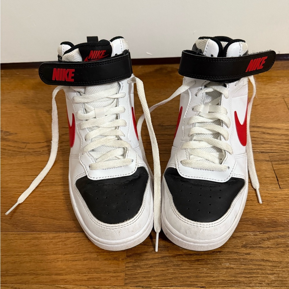 Nike High-Top Sneakers - Black, White, Red - Boys size 7
